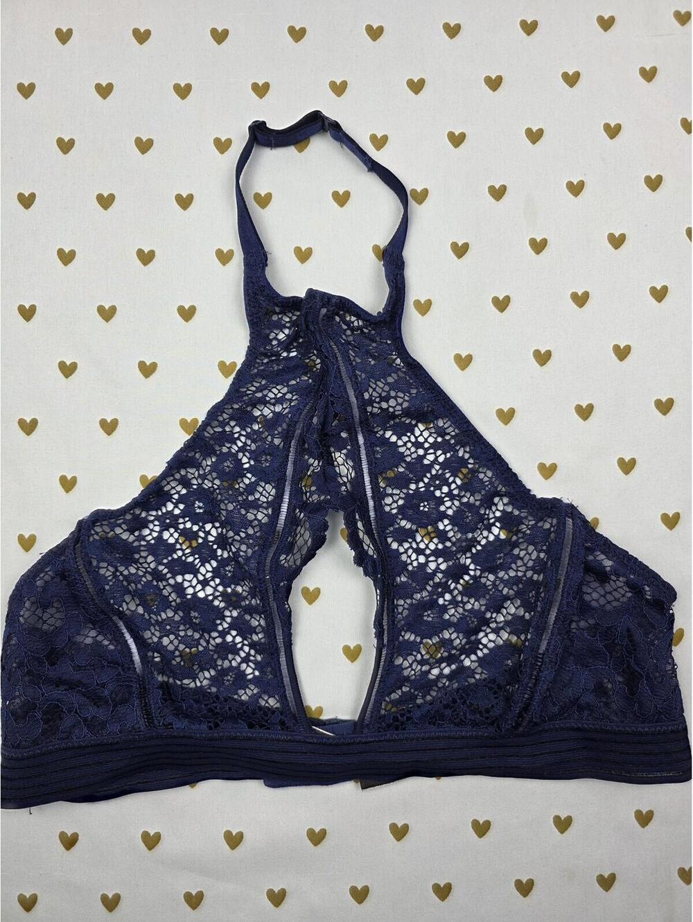 Victorias Secret high Line Very Sexy Blue Large Bralette Bra Top Tank